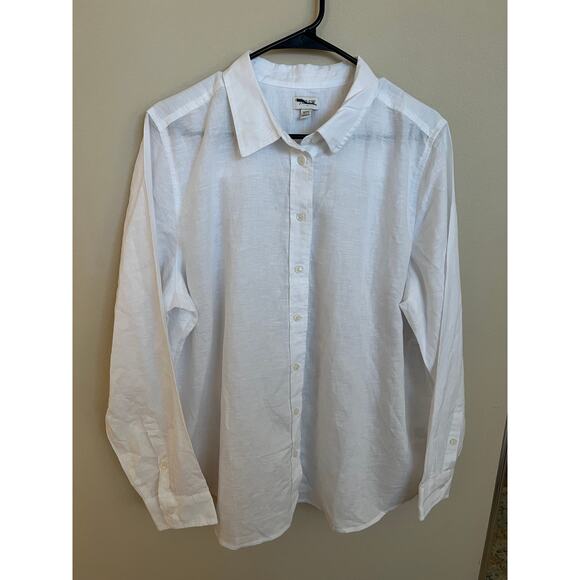 J.Crew Linen Blend Button-Up Long Sleeve Linen Blend Shirt - Picture 3 of 7